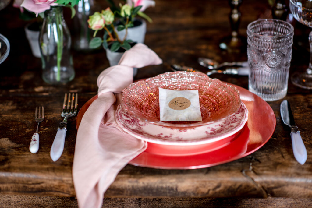 Bud flower vases on a sweetheart table tablescape perfect for an elopement, inspired by wildflowers