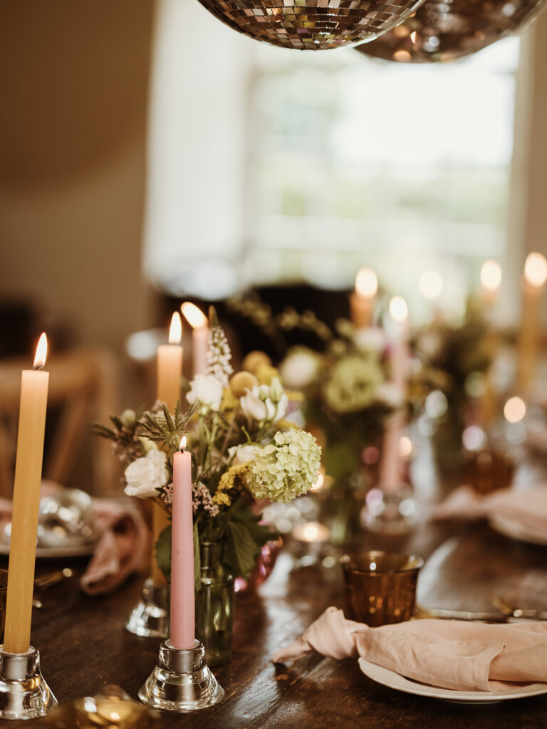 Disco ball tablescape