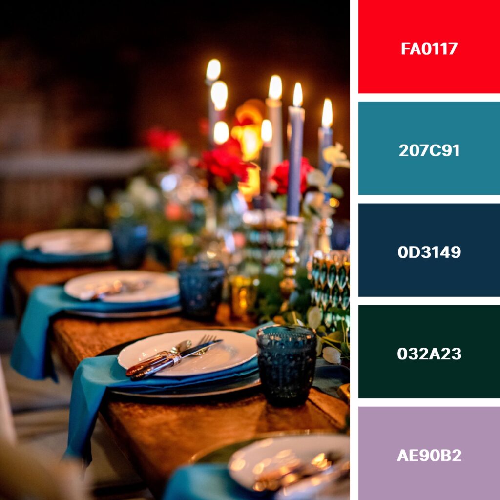 Napkins placed below plates