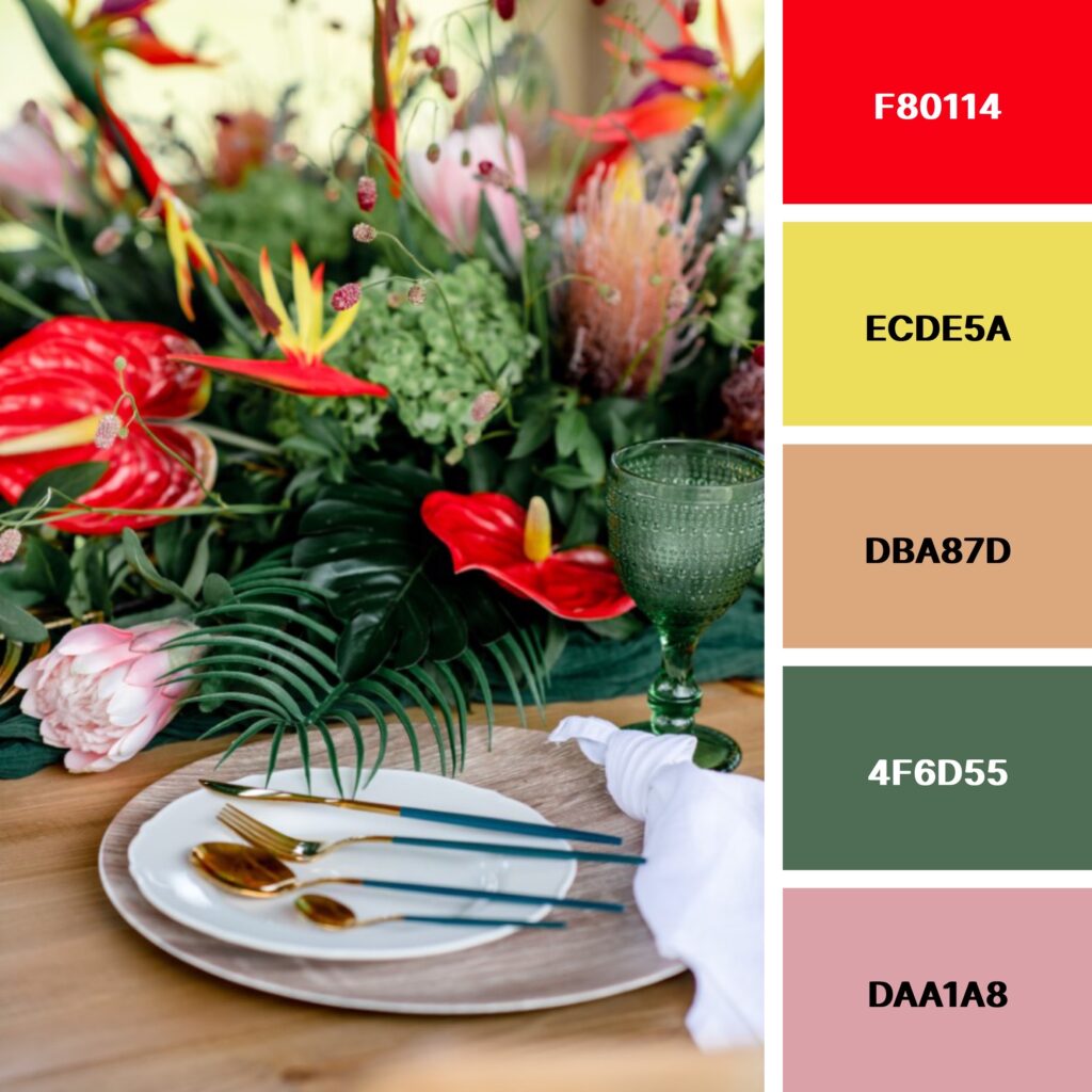 A tropical tablescape
