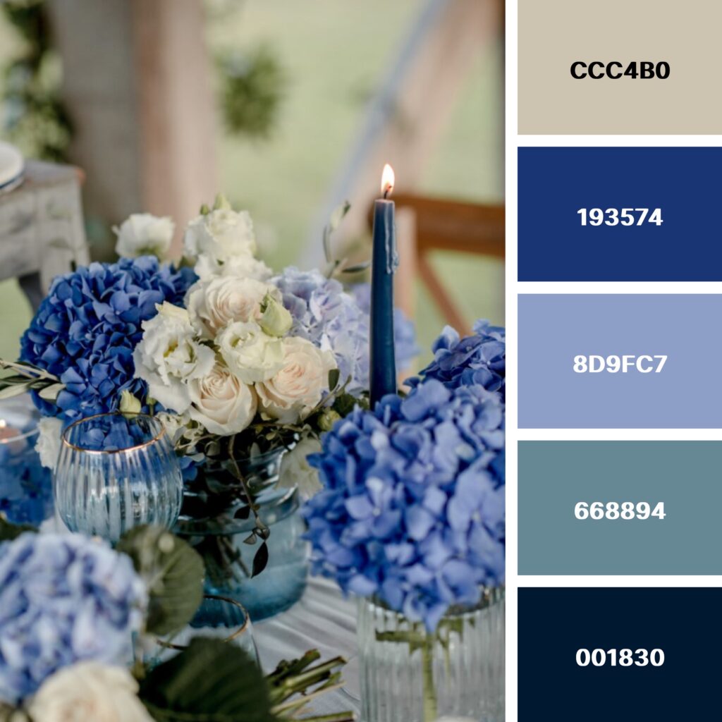 China blue tablescape outdoors