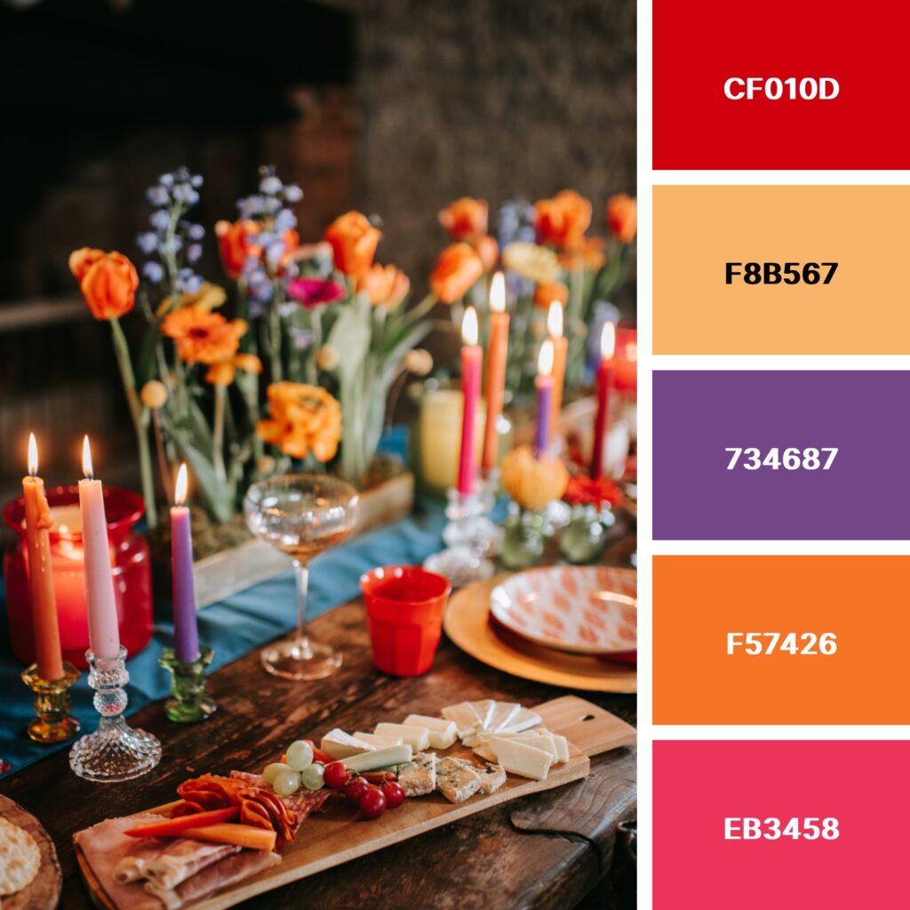 A colourful tablescape