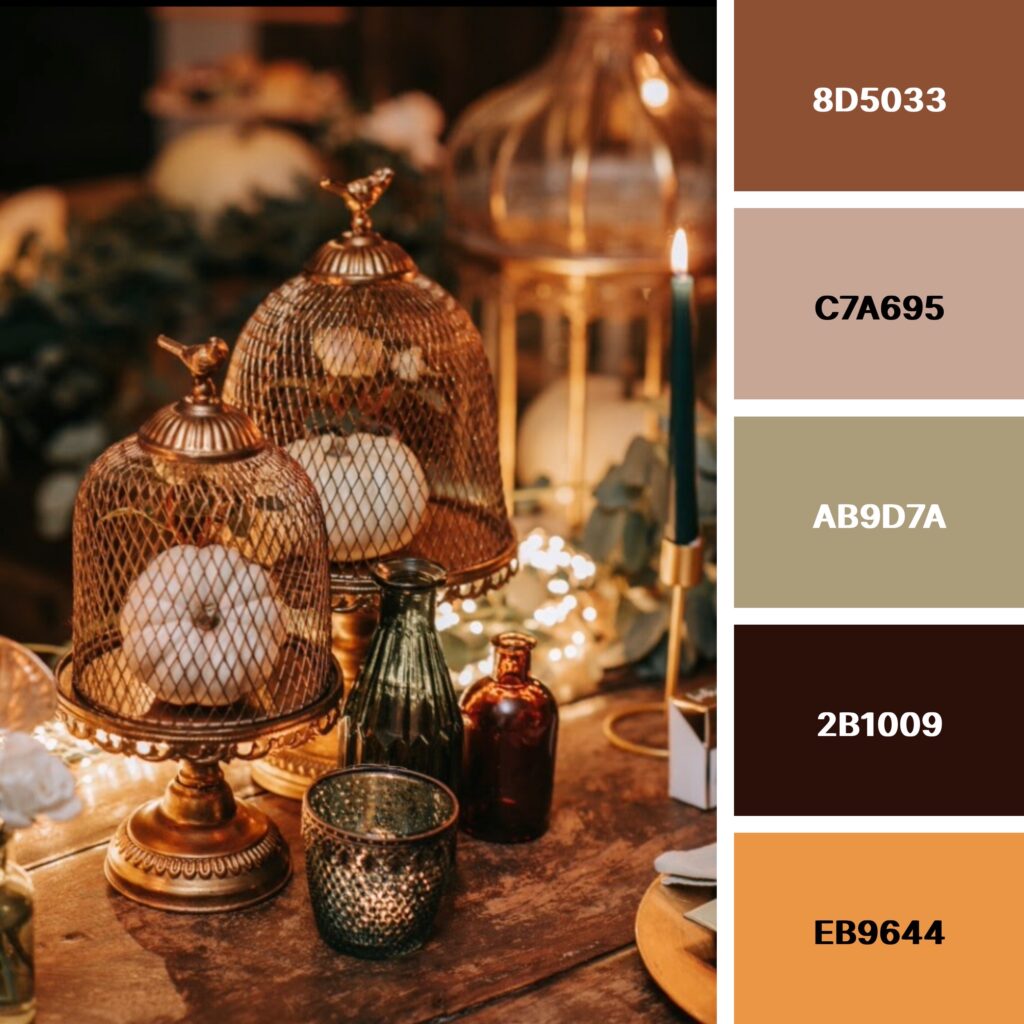 A white pumpkin laden tablescape
