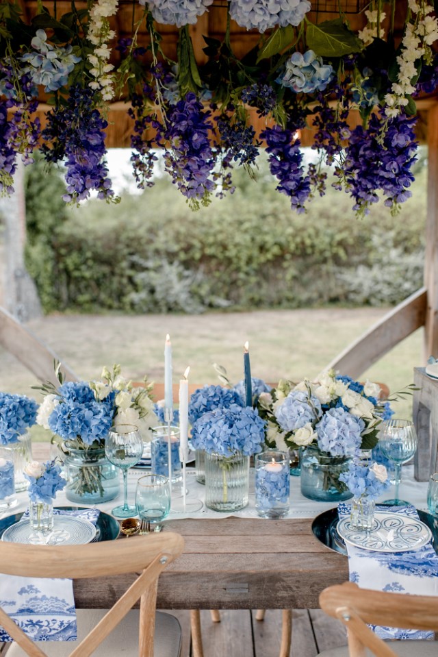 China blue alfresco elopement