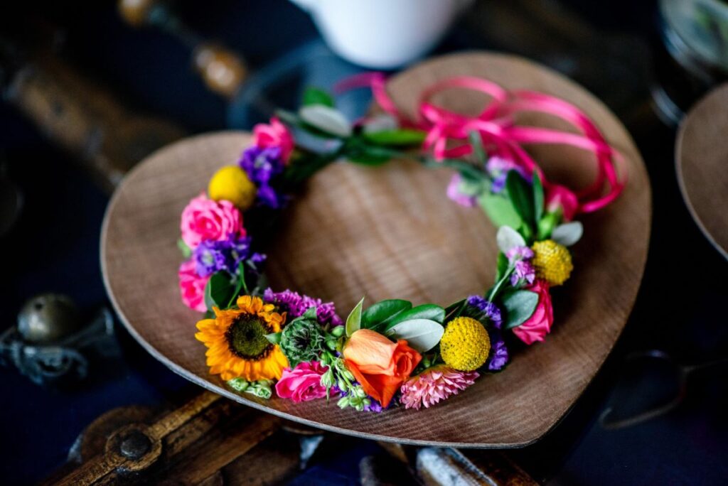 Kirsty and Steve's real elopement at the Castle Westenhanger in Kent by team E-Lope. Real Flowers Floral crown
