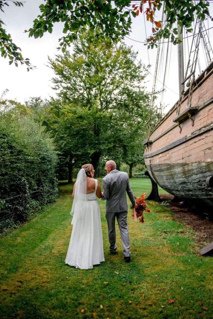 Mr and Mrs Knight take in the grounds of the Castle Westenhanger