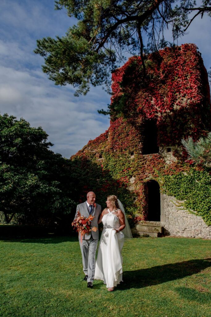 Mr and Mrs Knight take in the grounds of the Castle Westenhanger