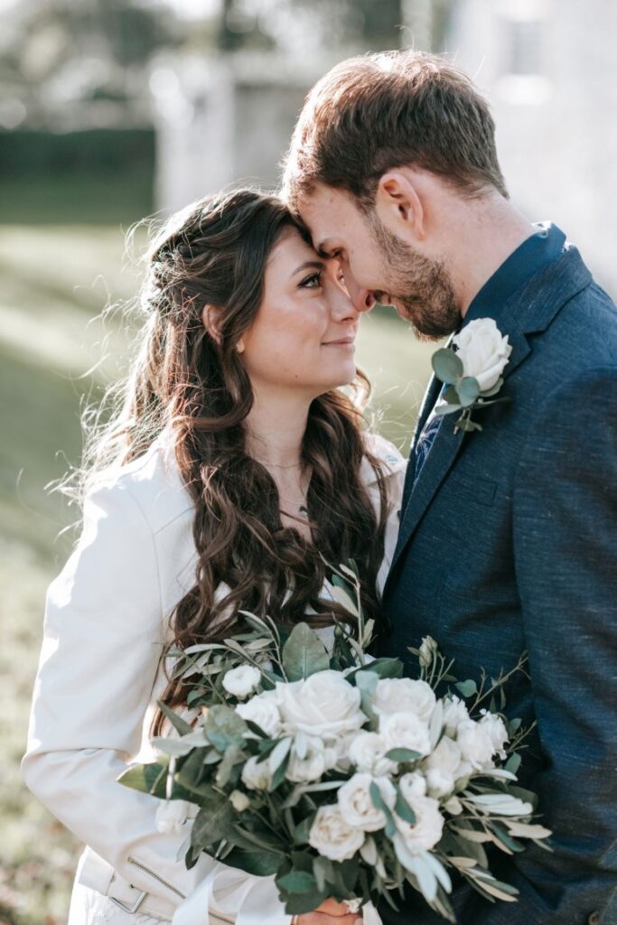 The eloped couple take in the grounds of the Castle Westenhanger, Kent, Southeast England