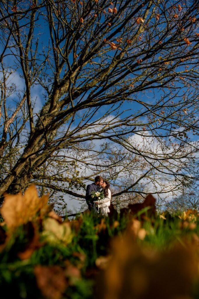 A married couple outside the Castle Westenhanger in Kent after their elopement