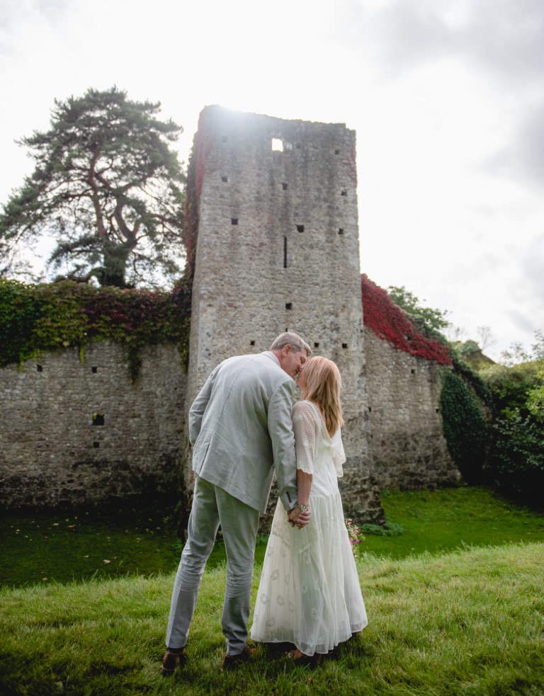 Our elopers stroll in the grounds of the Castle Westenhanger, Kent, England