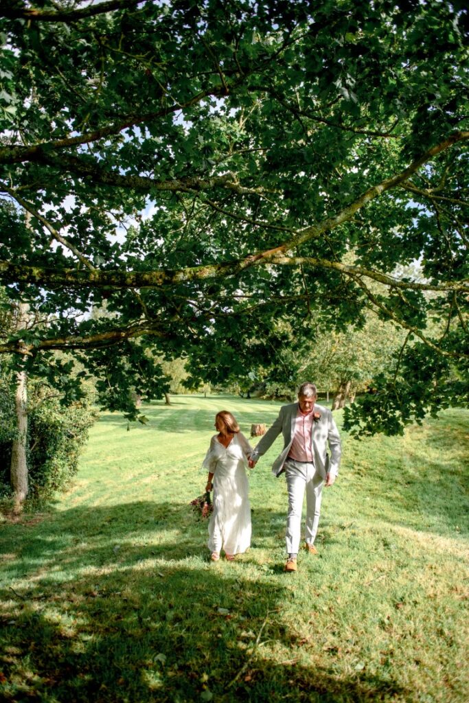 Our elopers stroll in the grounds of the Castle Westenhanger, Kent, England