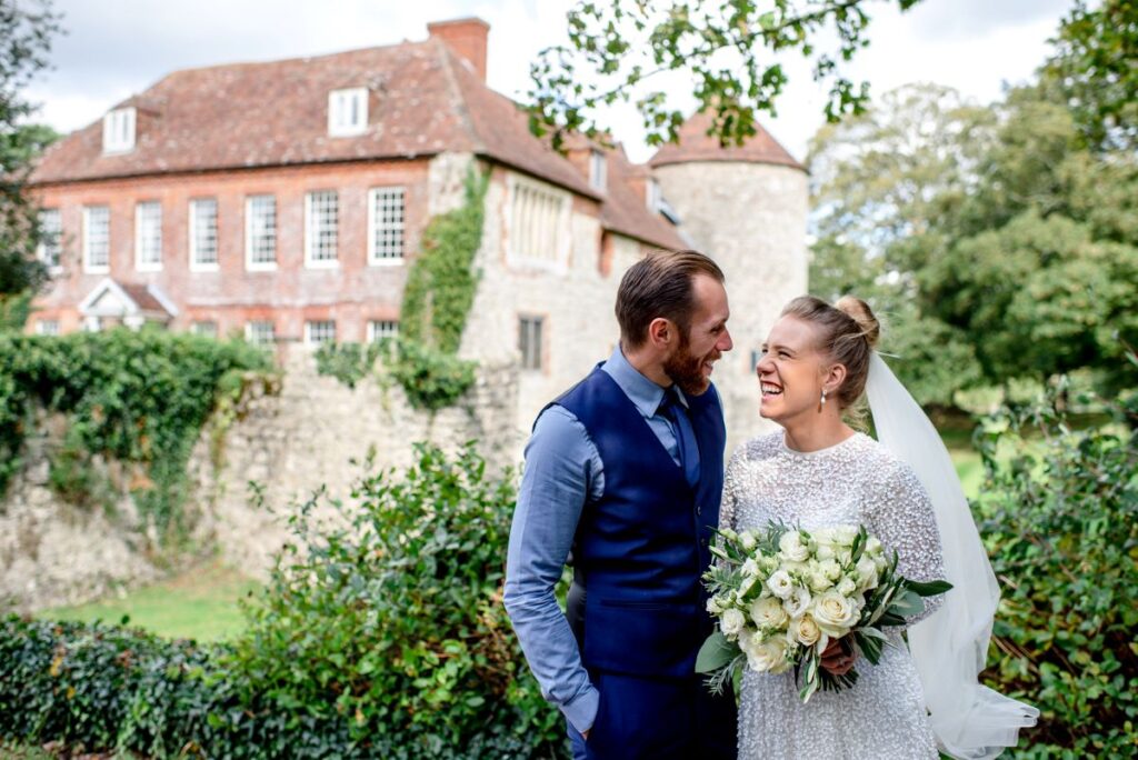 The couple enjoy their private shots in in the moat and infont of the curtain wall of the Castle Westenhanger in Kent