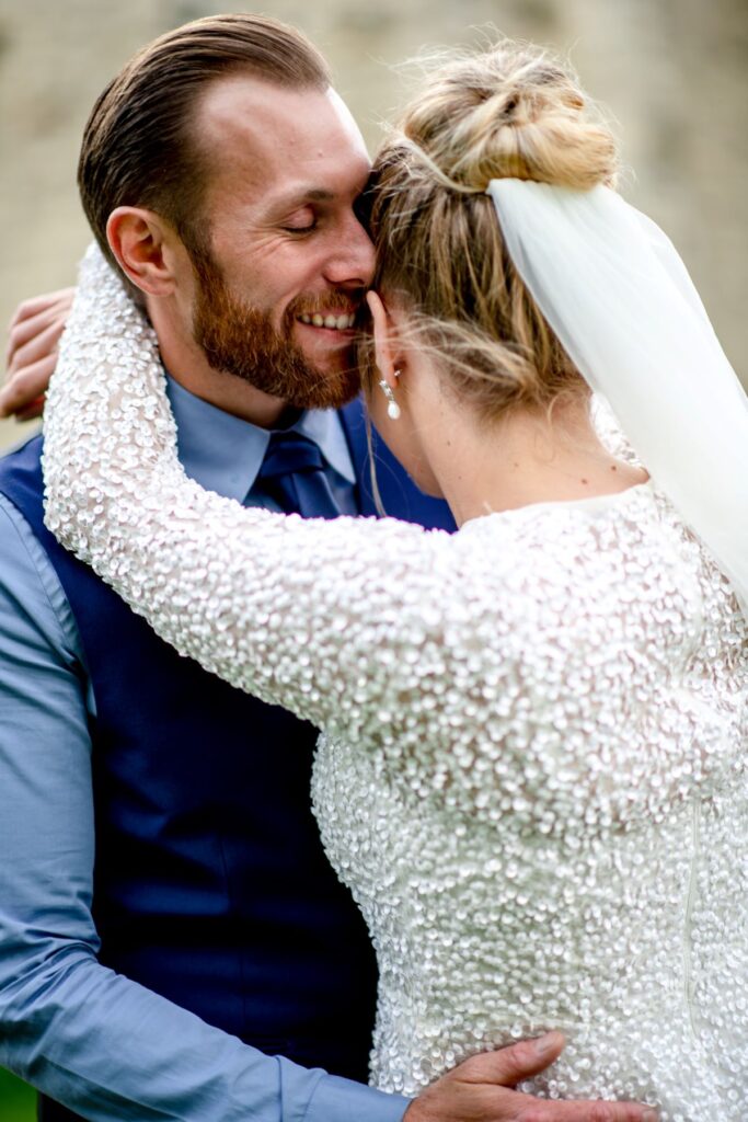 The couple enjoy their private shots in in the moat and infont of the curtain wall of the Castle Westenhanger in Kent