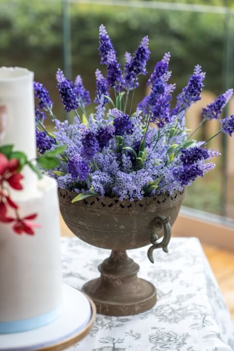 A chalis of lavender at Bilsington Priory, near Ashford, Kent, England