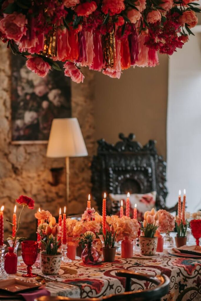 Barbie pink tablescape at the Castle Westenhanger