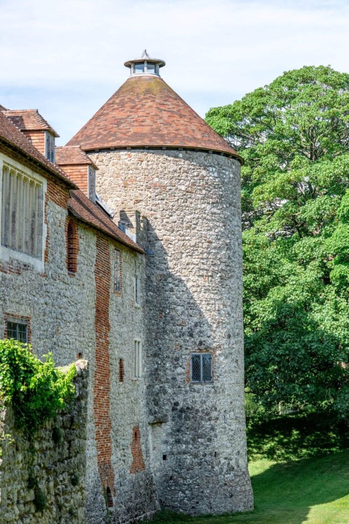 The Dovecote from the outside of the Castle Westenhanger licensed for tiny, small, micro and elopement weddings during summer