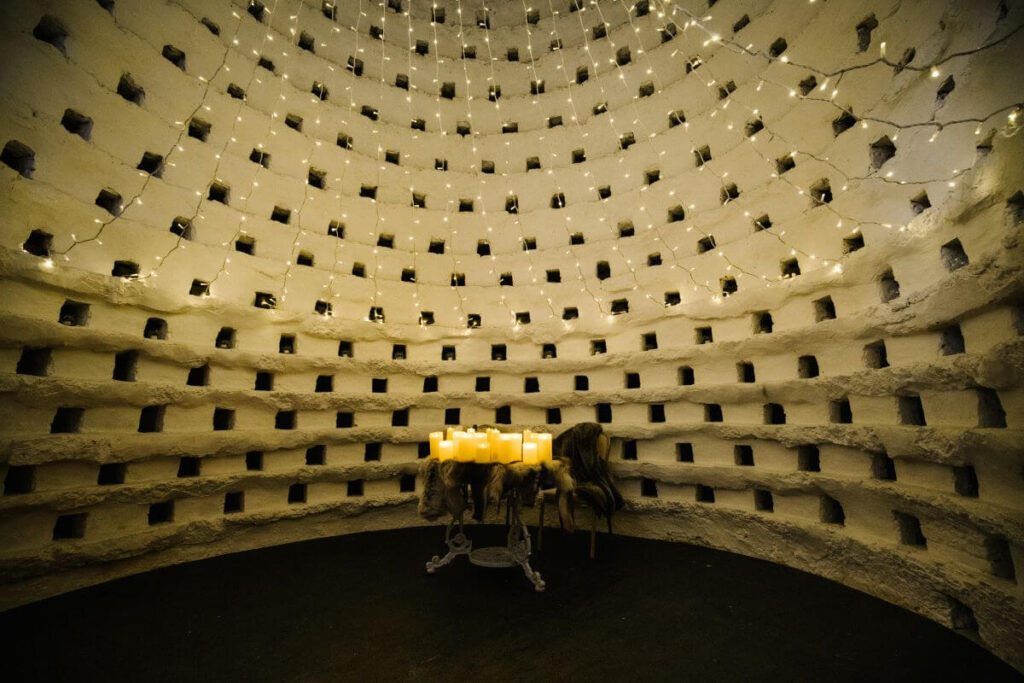 Inside the Dovecote of the Castle Westenhanger in Kent licenced for elopements, tiny and petite weddings