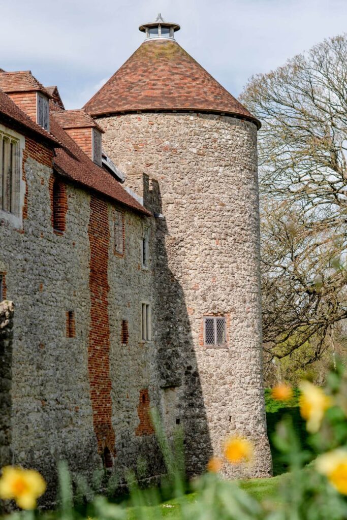 The Dovecote from the outside of the Castle Westenhanger licensed for tiny, small, micro and elopement weddings during spring